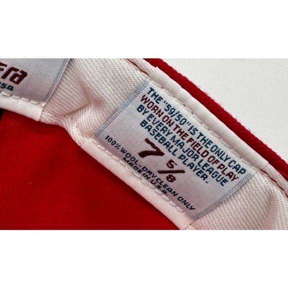 VTG New Era Hat Adult 7 5/8‎ Red Lancing Lugnuts MiLB Wool Baseball Cap Mens NEW - Picture 6 of 6
